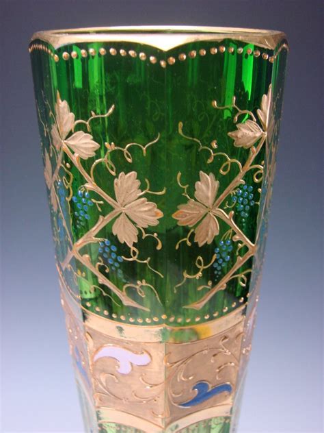 Rare 20 Moser Bohemian Enameled Raised Gilt Enamel Glass Vase From Hideandgokeep On Ruby Lane
