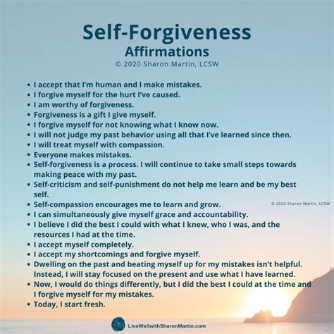 Seeking Self Forgiveness Live Well With Sharon Martin Healing