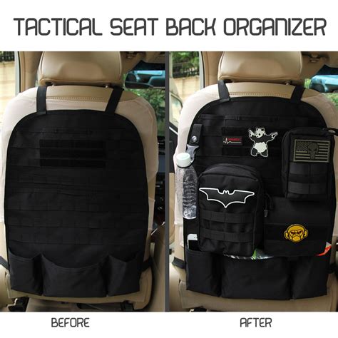 Tactical Molle Vehicle Car Seat Back Organizer Multi Pocket Storage Bag