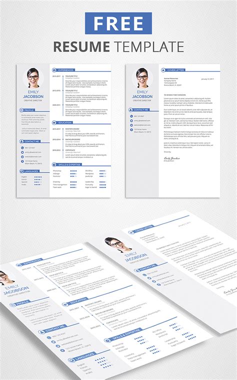 Free Cv Template And Cover Letter Graphicadi