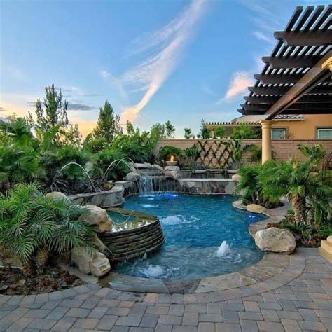 Top 60 Best Pool Waterfall Ideas Cascading Water Features Pool Waterfall Cool Pools Backyard