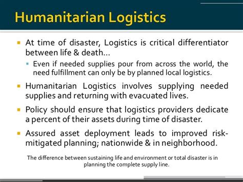 Disaster Management And Humanitarian Logistics