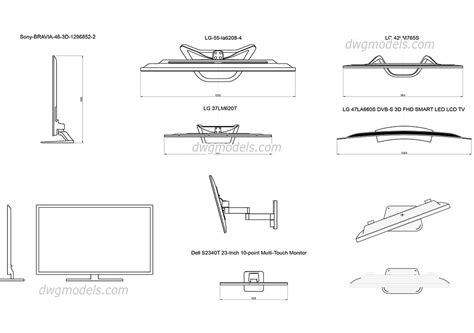 Led And Lcd Tv Dwg Free Cad Blocks Download