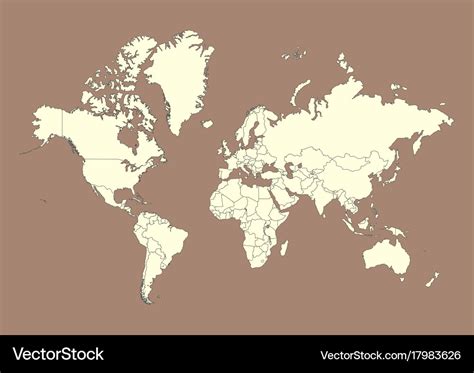 World Map With Countries Borders Royalty Free Vector Image