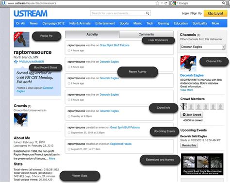 New User Profile Page Streaming Video Blog