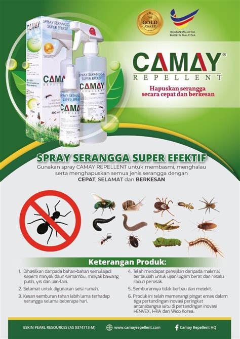 Camay Spray Serangga Kutu Rambut Kutu Kucing Camay Spray Natural