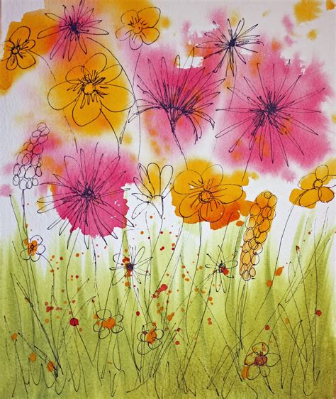 Craft And Activities For All Ages Painting Wild Flowers With Wet