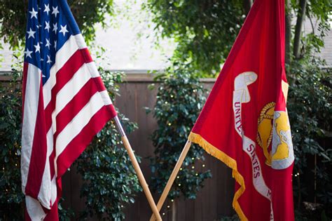 American Flag And Us Marine Corps Flag Stock Photo Download Image Now