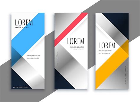 Free Vector Geometric Business Vertical Banners Set
