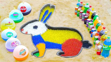 How To Make Rainbow Rabbit With Orbeez Colorful Big Balloons Of Coca