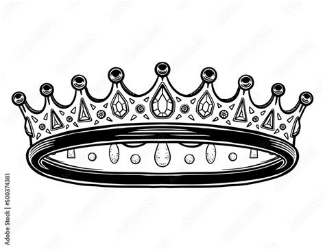 Hand Drawn Crown Luxury Crowns Sketch Queen Or King Coronation Doodle