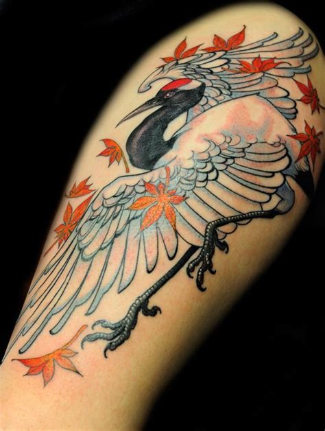 Crane Tattoo Crane Tattoo Irezumi Tattoos Japanese Sleeve Tattoos