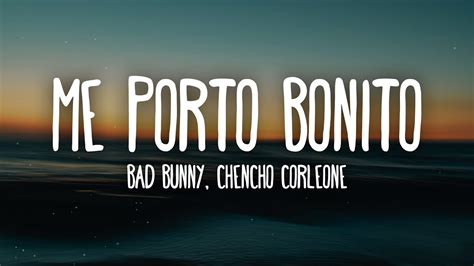 Bad Bunny Chencho Corleone Me Porto Bonito Letralyrics Youtube