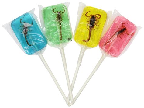 Hotlix Scorpion Sucker Insect Candy Lollipop 4pk Includes Strawberry