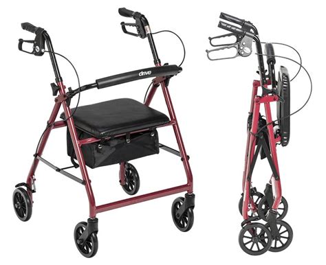 Drive Medical Aluminum Rollator With 6 Casters Drive Medical
