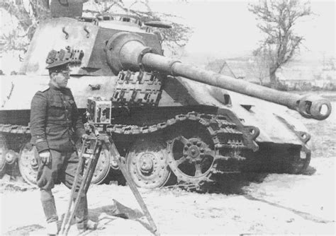 Soviet Photographer Posing In Front Of Knocked Out King Tiger R