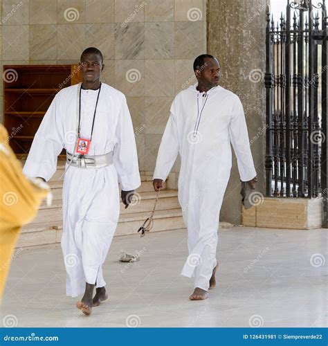 Unidentified Senegalese Two Men In White Long Traditional Cloth