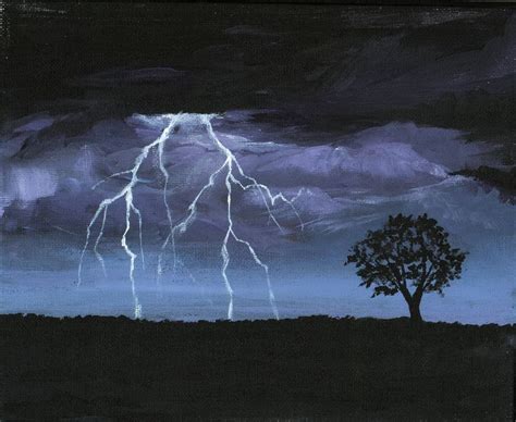 Storm Acrylic Painting Of Lightning In 2019 Simple Acrylic