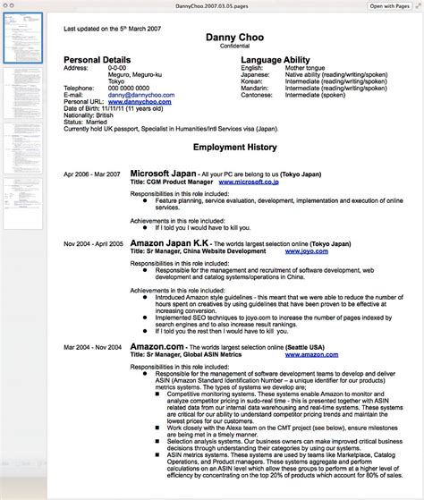 Curriculum vitae (cv) format guide (with examples and tips). cv type english