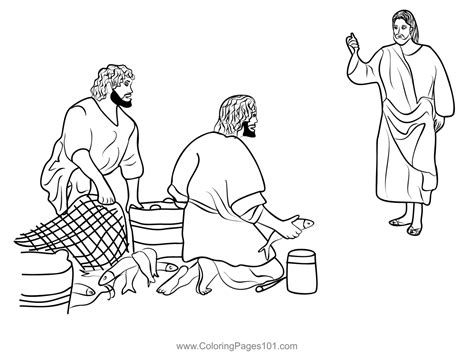 Jesus Calling Disciples Coloring Page For Kids Free Christianity