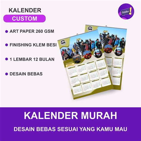 Jual Kalender Kalender Dinding Kalender Custom Kalender 2023