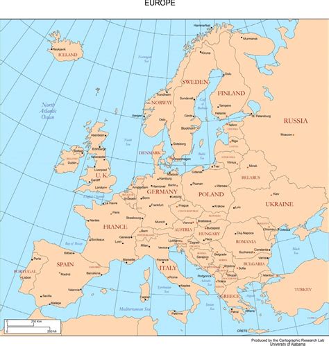 Maps Of Europe In Europe Map With Cities Printable Printable Maps