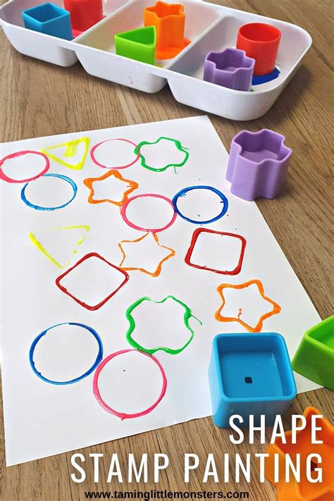 Shape Stamp Painting For Toddlers And Preschoolers A Great Arts And