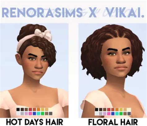 Sims 4 Hairs Imvikai Floral Hair