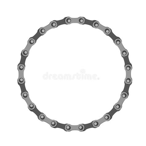 Iron Chain Circle Frame Of Rings Of Chain Stock Vector Illustration