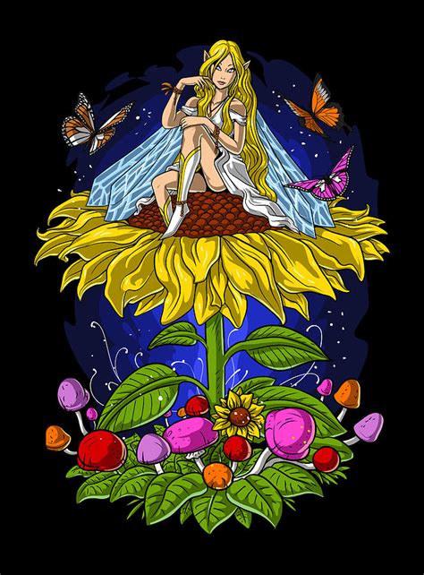 Sunflower Fairy Digital Art By Nikolay Todorov