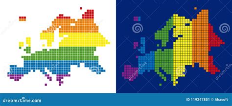 Spectrum Pixel Dotted Europe Map Stock Vector Illustration Of Pattern