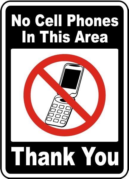 No Cell Phones In This Area Sign F7205 By