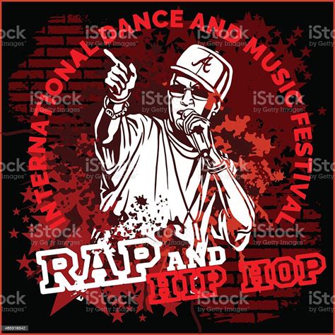 Rap Hip Hop Graffiti Vector Poster Stock Illustration