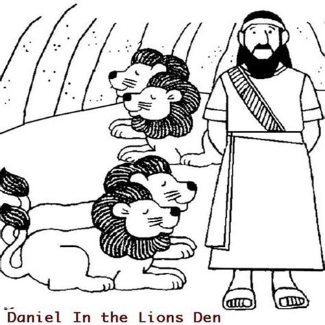 Daniel And Lions Den Coloring Page Drawing Free Image Download