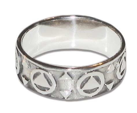 Sterling Silver Aa Symbol Band