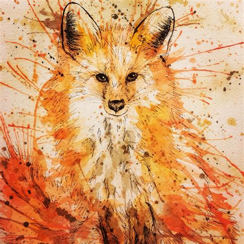 Watercolor Fox Art Watercolor Fox Amazing Art