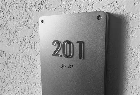 Luxello Illuminated Modern Room Number Sign Braille