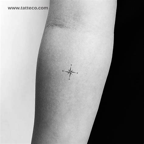 Small Compass Rose Temporary Tattoo Set Of 3 Tatteco