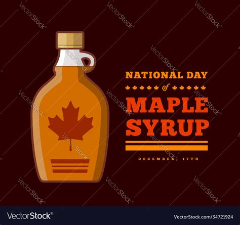 Maple Syrup Day December 17 Royalty Free Vector Image