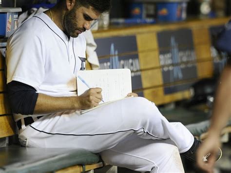Tigers J D Martinez 28 Takes Notes After Striking Out Baseball