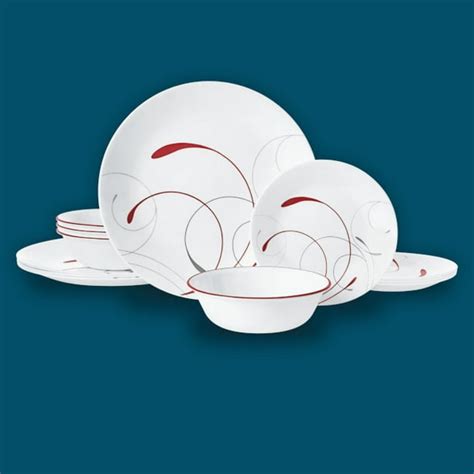 Corelle Splendor White And Red 12 Piece Dinnerware Set Walmart