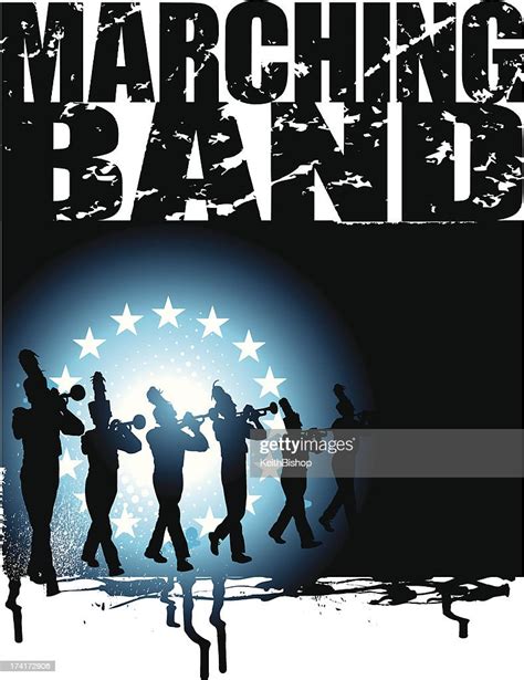 Marching Band Grunge Background Trumpet Line High Res Vector Graphic