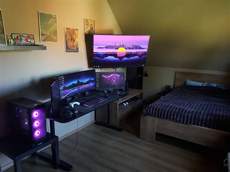 Black Purple Awesome Bedrooms Gaming Room Setup Game Room