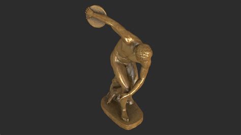 3d Model Discobolus Statue Gold Vr Ar Low Poly Cgtrader
