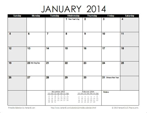 2014 Monthly Calendar Blue Landscape