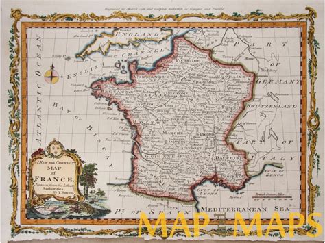 France Antique Old Map By Bowen Moore 1780 Mapandmaps