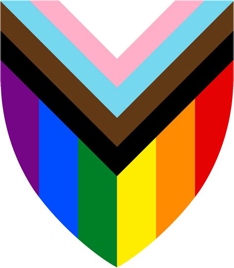 Progress Pride Flag But Its A Heraldic Shield Because Shields Look