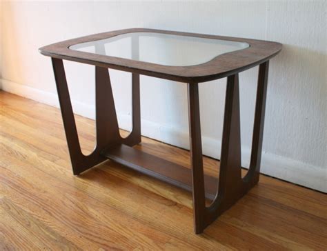 Mid Century Modern Sculpted Side End Table With Glass Top Picked Vintage