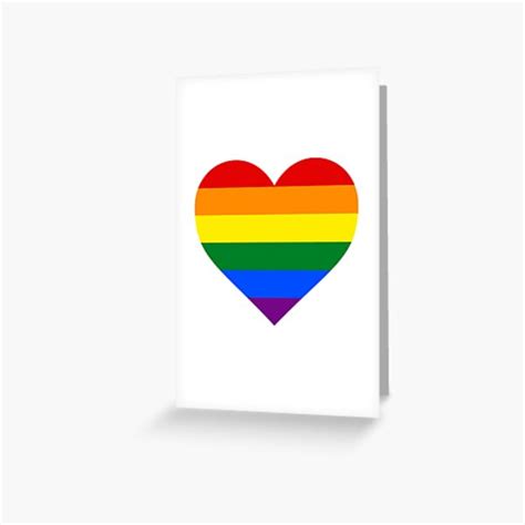 Gay Pride Flag Heart Shape Greeting Card For Sale By Seren0 Redbubble