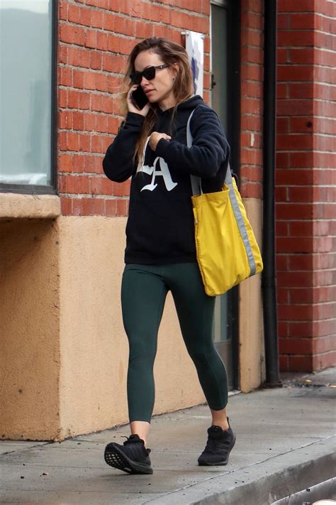 Olivia Wilde Takes Care Of Her Messy Hair As She Heads To The Gym